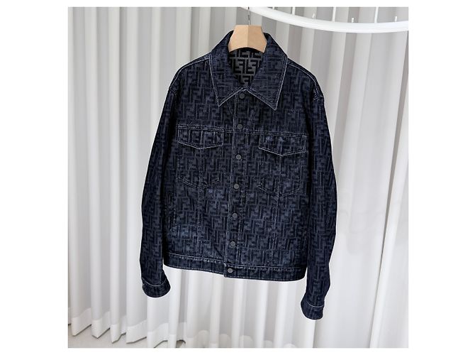Fendi Giacca denim trucker in velluto - vista 2