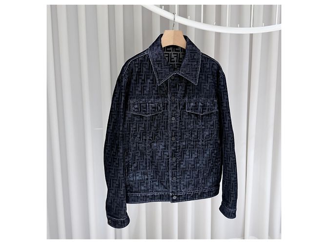 Fendi Giacca denim trucker in velluto - vista 3