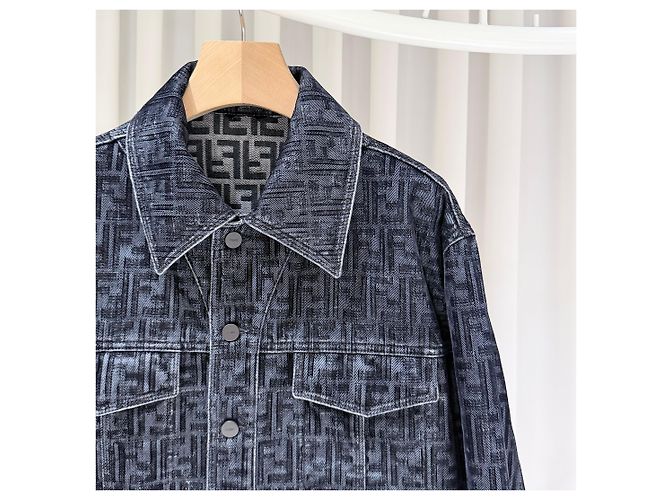 Fendi Giacca denim trucker in velluto - vista 4