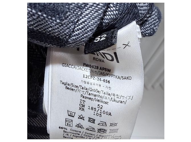 Fendi Giacca denim trucker in velluto - vista 7