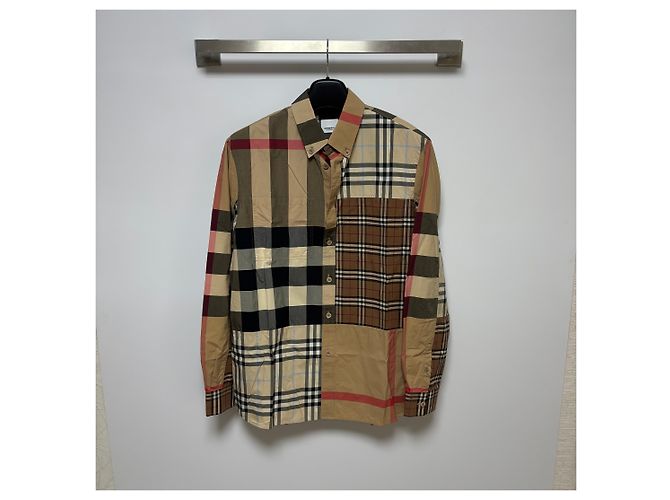 Burberry Camisa de patchwork xadrez em algodão - vista 8