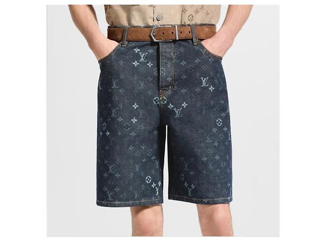 Pantaloncini in denim blu Louis Vuitton - vista 3
