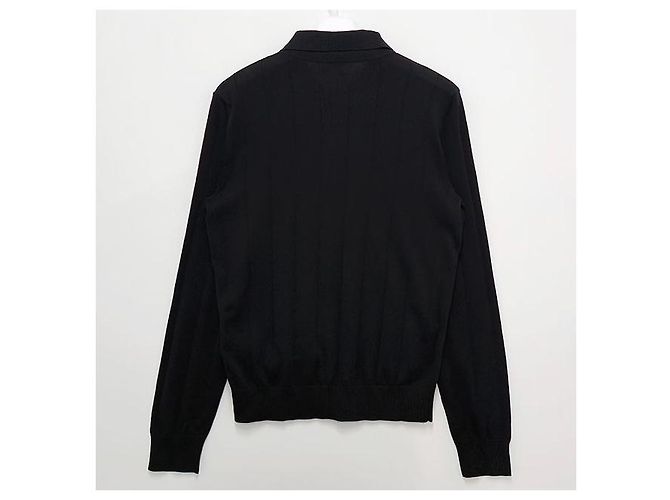 Céline Trionf Besticktes Polo Rippstrick Langarm T-Shirt - Ansicht 2