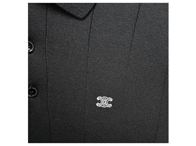 Céline Trionf Besticktes Polo Rippstrick Langarm T-Shirt - Ansicht 6