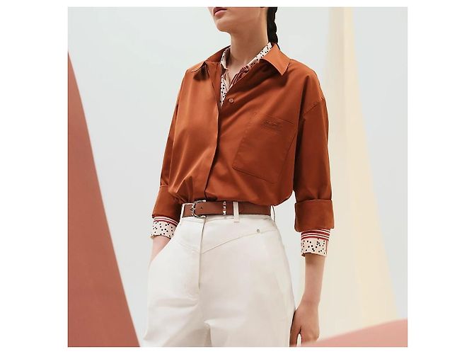 Camisa Hermès blanca bordada - vista 5