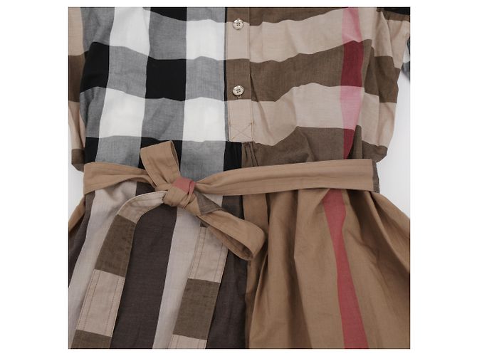 Burberry Vestido de algodón a cuadros Kelsey Brown - vista 8