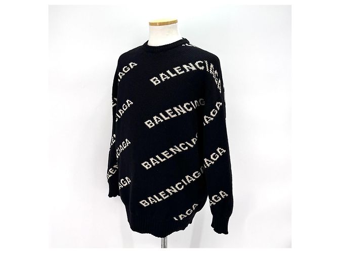 Balenciaga Multi-Logo Strickpullover Black - Ansicht 4