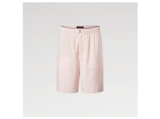 Louis Vuitton Pantaloncini in seta a righe monogram - vista 2