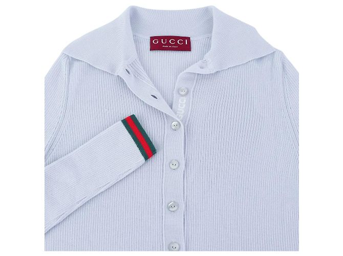 Gucci Besticktes Kaschmir-Seiden-Poloshirt Lavender - Ansicht 3
