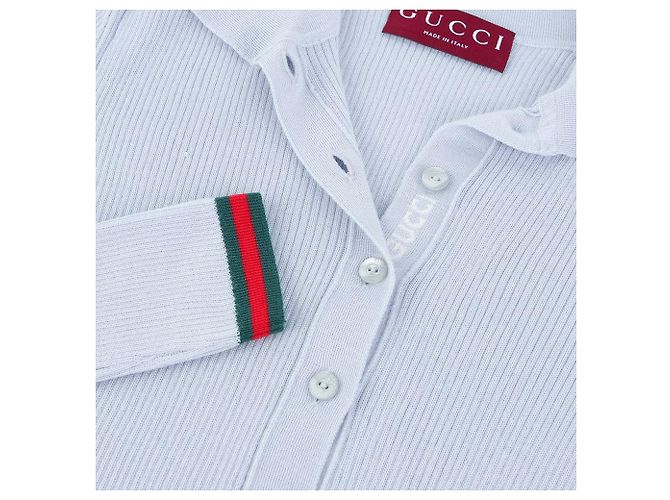 Gucci Besticktes Kaschmir-Seiden-Poloshirt Lavender - Ansicht 4