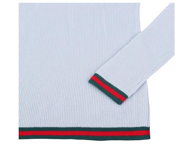 Gucci Besticktes Kaschmir-Seiden-Poloshirt Lavender - Ansicht 5