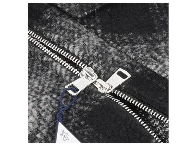 Moncler Giacca-camicia in jersey a quadri con zip - vista 3