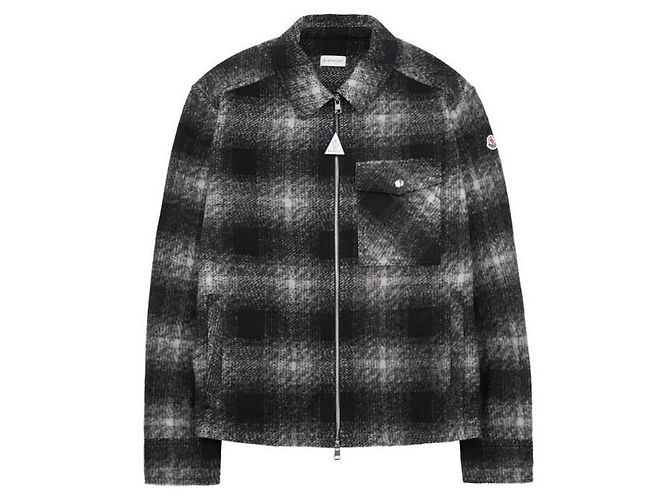 Moncler Giacca-camicia in jersey a quadri con zip - vista 9