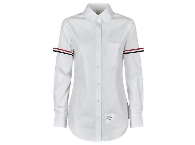 Thom Browne Klassisches Rundhalshemd mit Armbinde aus Popeline - Ansicht 2