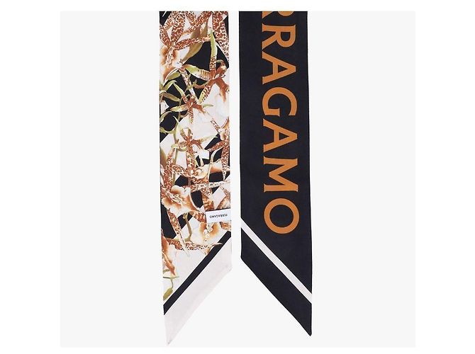 Foulard stretto in seta Salvatore Ferragamo - vista 7