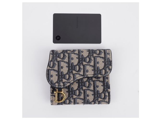Dior Cartera Saddle Oblique Jacquard Lotus Blue - vista 14