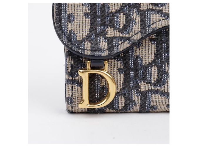 Dior Cartera Saddle Oblique Jacquard Lotus Blue - vista 2