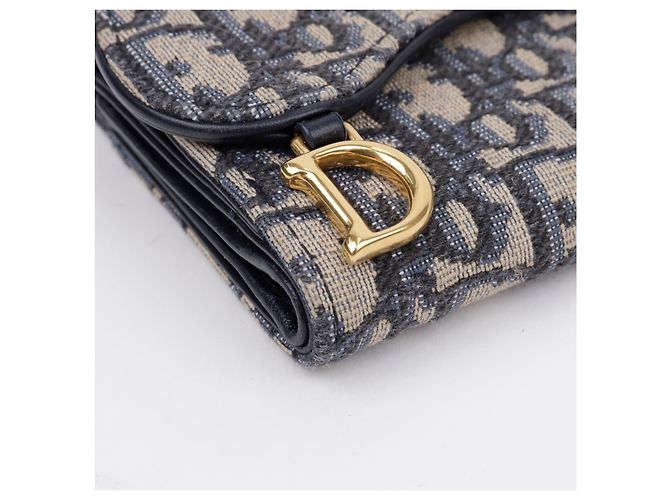 Dior Cartera Saddle Oblique Jacquard Lotus Blue - vista 9