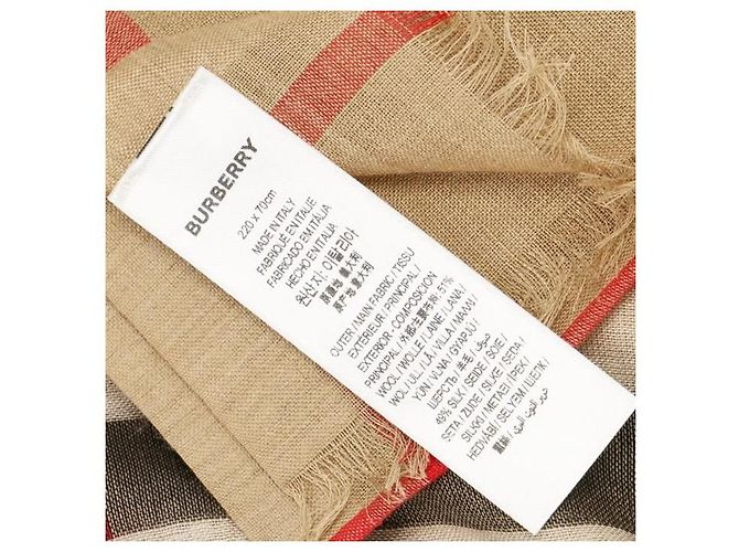 Burberry Sciarpa in lana e seta con stampa : - vista 3
