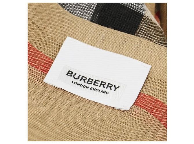 Burberry Sciarpa in lana e seta con stampa : - vista 4