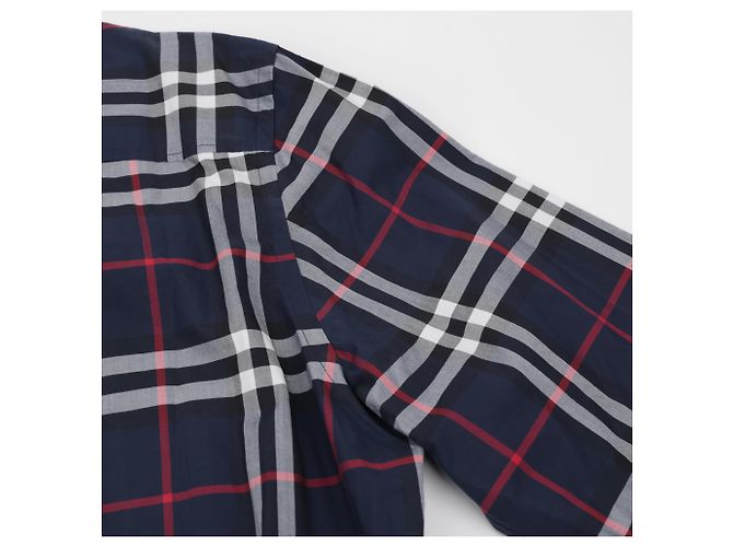 Burberry Camicia in popeline di cotone a quadri Navy - vista 11