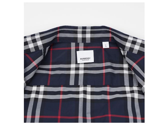 Burberry Camicia in popeline di cotone a quadri Navy - vista 15