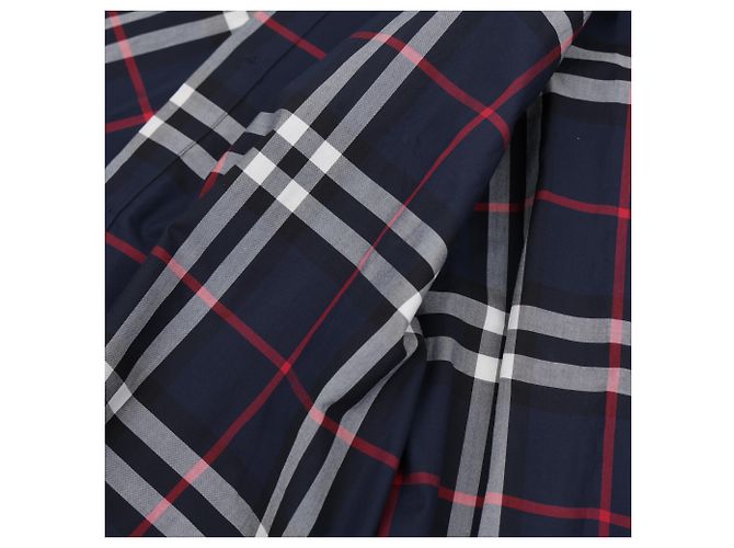 Burberry Camicia in popeline di cotone a quadri Navy - vista 16