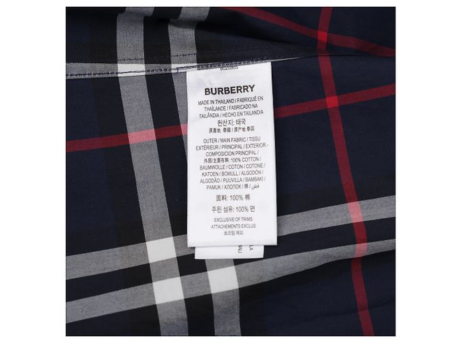 Burberry Camicia in popeline di cotone a quadri Navy - vista 19