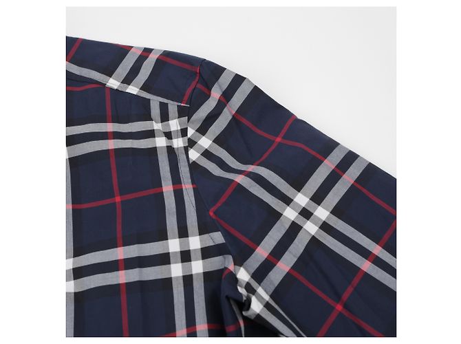 Burberry Camicia in popeline di cotone a quadri Navy - vista 5