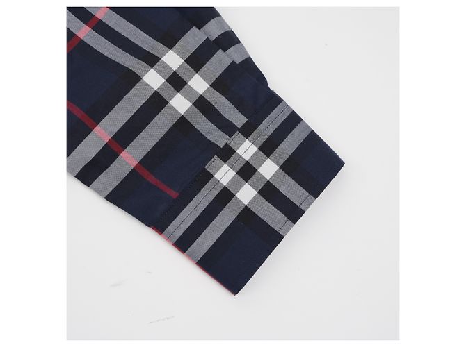 Burberry Camicia in popeline di cotone a quadri Navy - vista 7