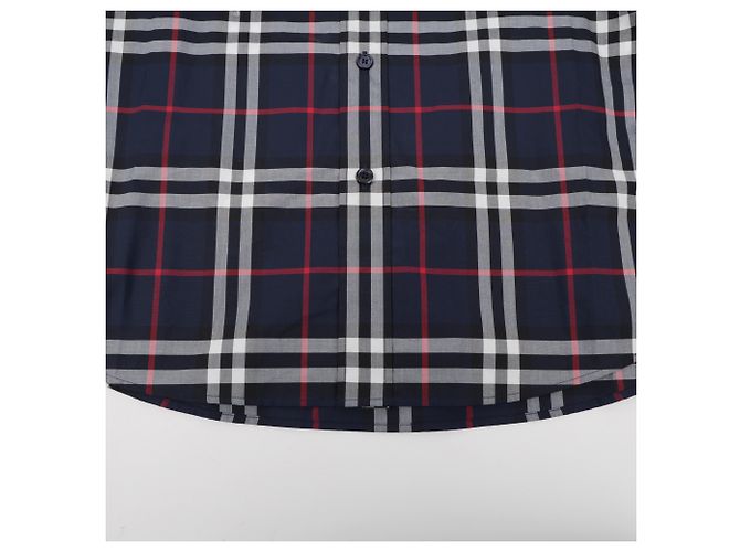 Burberry Camicia in popeline di cotone a quadri Navy - vista 8
