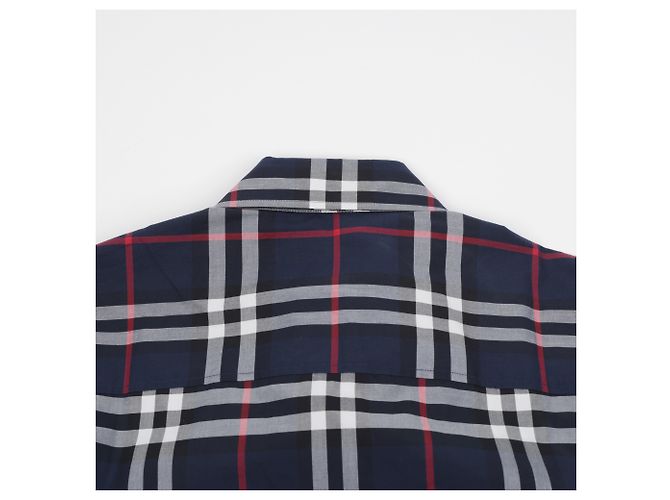 Burberry Camicia in popeline di cotone a quadri Navy - vista 9