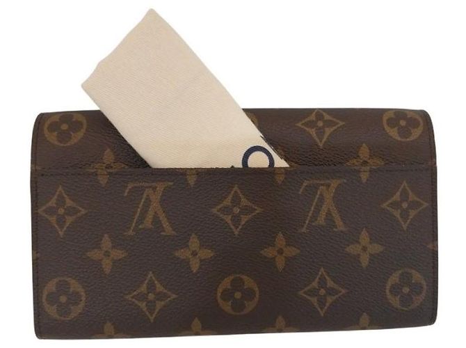 Louis Vuitton Cartera Sarah Monogram Canvas Brown Long Wallet - vista 3