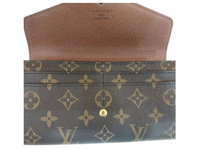 Louis Vuitton Cartera Sarah Monogram Canvas Brown Long Wallet - vista 5