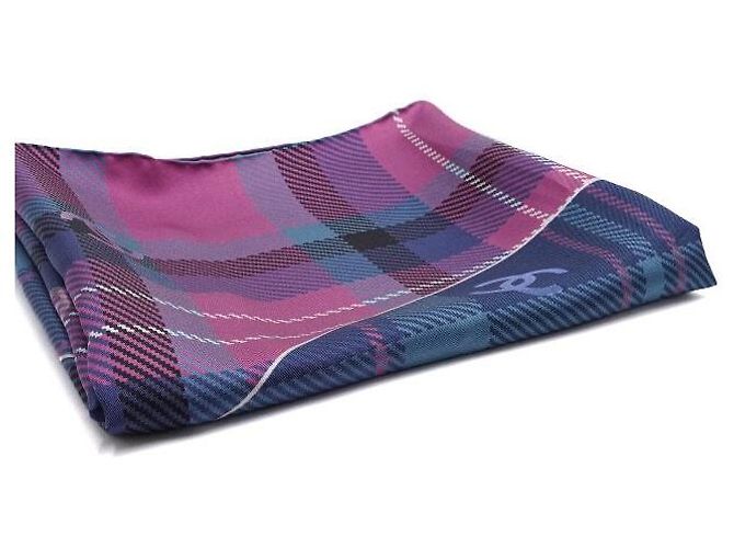 Chanel Sciarpa in seta multicolore a quadri per donna - vista 2