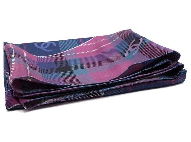 Chanel Sciarpa in seta multicolore a quadri per donna - vista 3