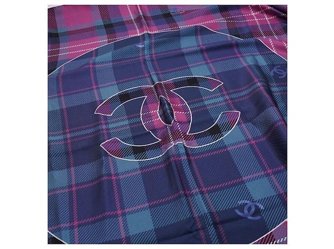 Chanel Sciarpa in seta multicolore a quadri per donna - vista 4