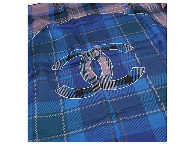 Chanel Sciarpa in seta multicolore a quadri per donna - vista 5