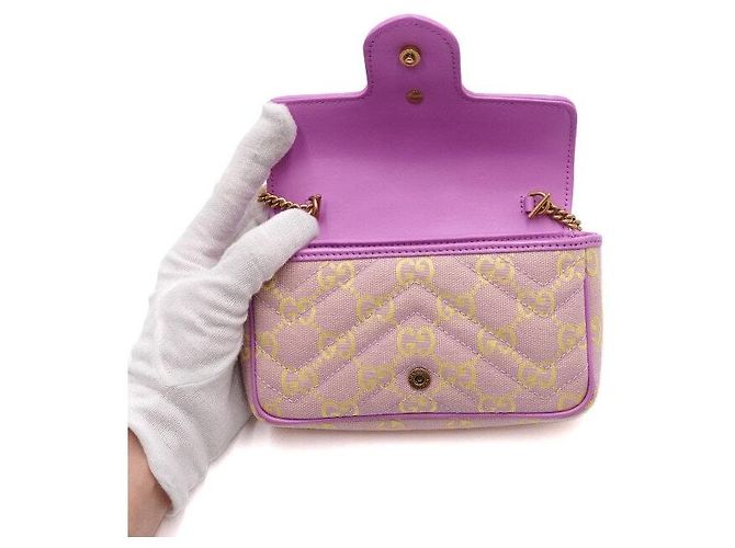 Gucci Borsa a spalla e crossbody Super Mini GG Marmont Canvas - vista 6