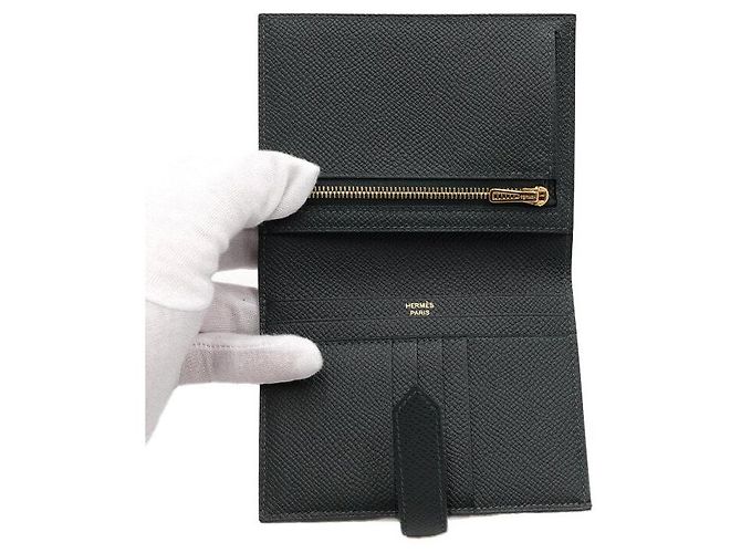 Hermès Cartera compacta con herrajes en oro amarillo - vista 6