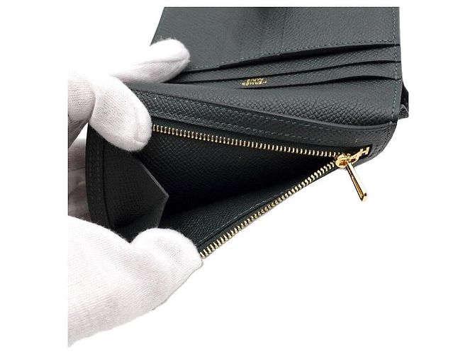 Hermès Cartera compacta con herrajes en oro amarillo - vista 8
