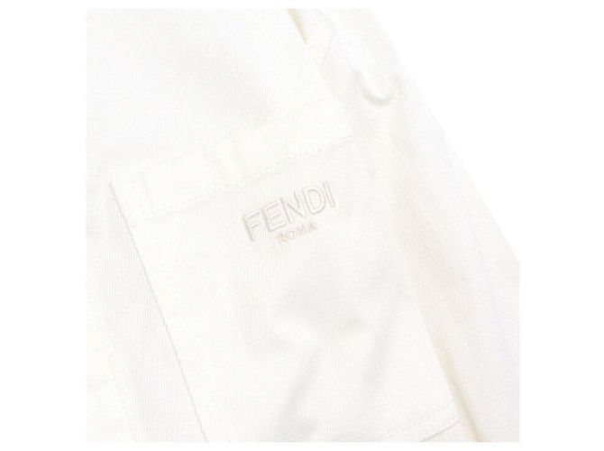 Fendi Chaqueta de algodón blanco para mujer con cinturón logo FF - vista 6