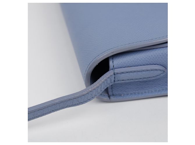 Céline Borsa a tracolla Trotter in pelle blu pastel - vista 10