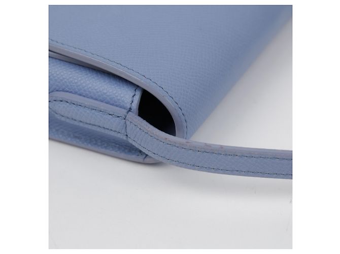 Céline Borsa a tracolla Trotter in pelle blu pastel - vista 11