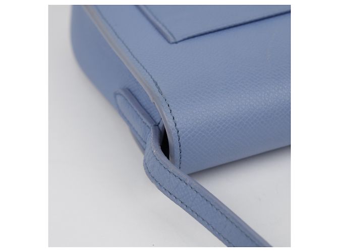 Céline Borsa a tracolla Trotter in pelle blu pastel - vista 16