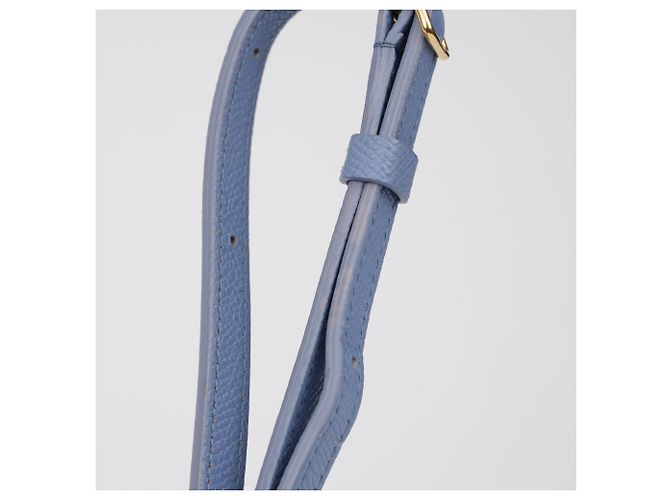 Céline Borsa a tracolla Trotter in pelle blu pastel - vista 17