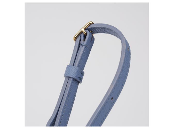 Céline Borsa a tracolla Trotter in pelle blu pastel - vista 18