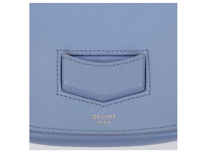 Céline Borsa a tracolla Trotter in pelle blu pastel - vista 22