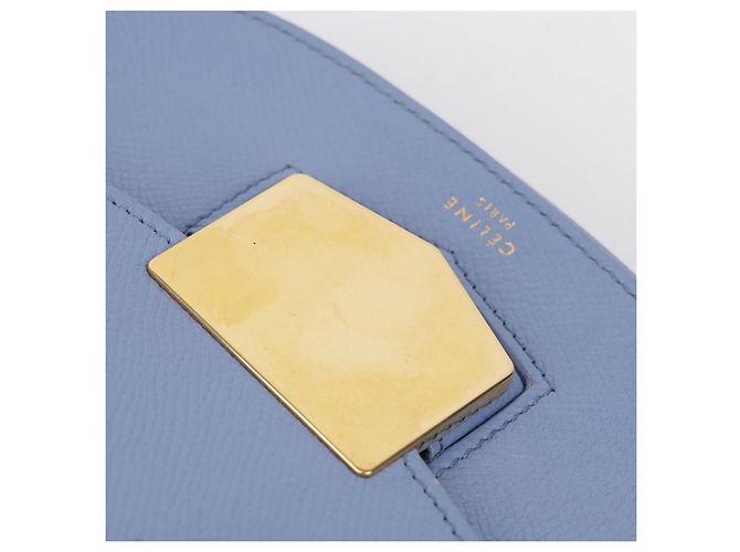 Céline Borsa a tracolla Trotter in pelle blu pastel - vista 23