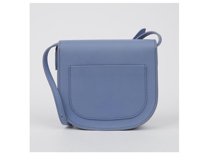 Céline Borsa a tracolla Trotter in pelle blu pastel - vista 3